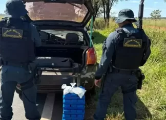 PMR apreende 35 quilos de drogas em Brasilândia e prende jovem de 18 anos